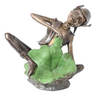 Bronze Garden Pixie Statue Fairey Sculpture Elph For Sale