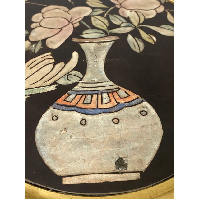 Vintage Gilded Bronze Plant Stands With Inlay C.1940 - a Pair For Sale - Image 9 of 13