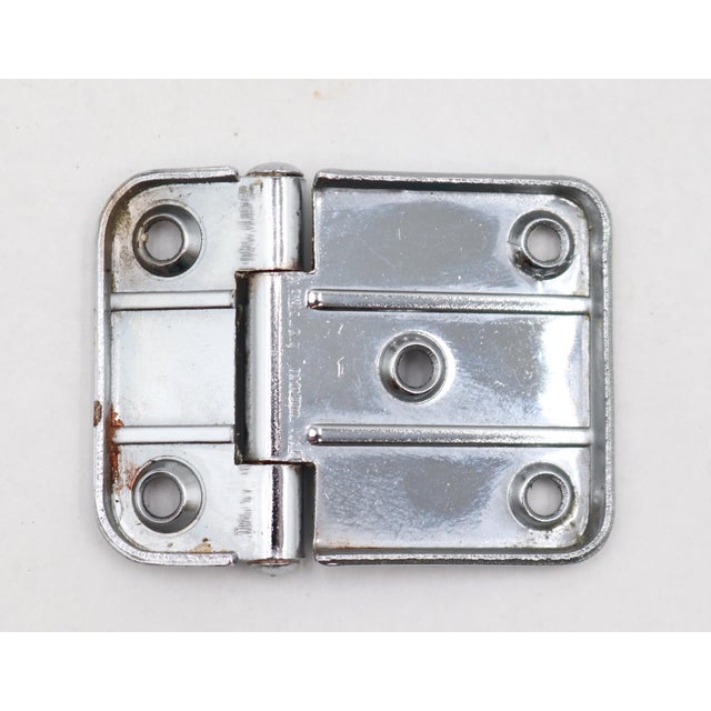 Art Deco Pair of Vintage Art Deco 2 X 1.5 In. Chrome Cabinet Hinges For Sale - Image 3 of 4