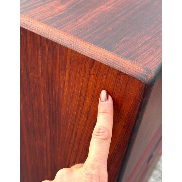 Mid-Century Modern Fully-Refinished Johannes Andersen Danish Rosewood Dry Bar For Sale - Image 3 of 15