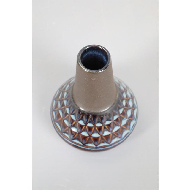 Mid-Century Modern Ceramic Vase from the Blue Series by Einar Johansen for Søholm, 1960s For Sale - Image 3 of 5