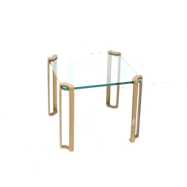 Hollywood Regency Square Side Table in Bronze by Peter Ghyczy for Ghyczy, 1970s For Sale - Image 12 of 12