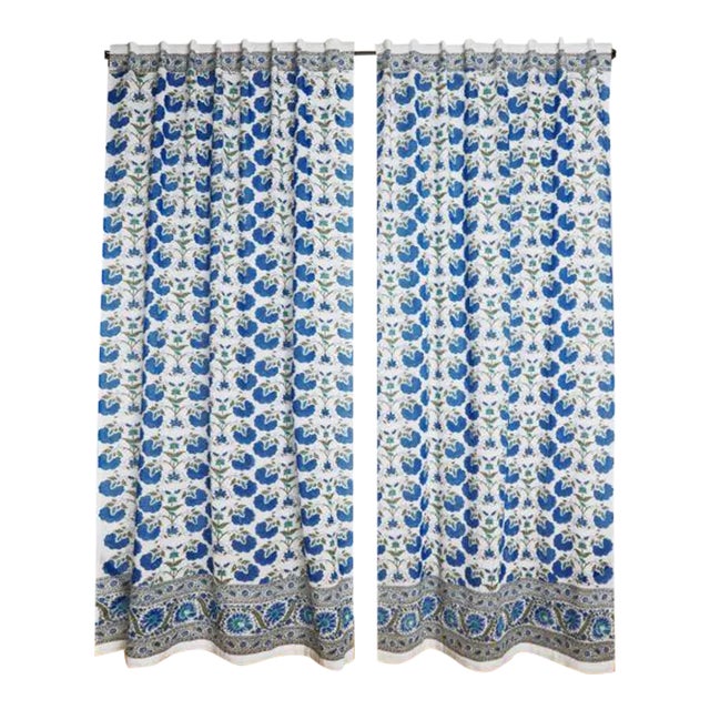 Janvi 45" X 84" Blue Curtain For Sale