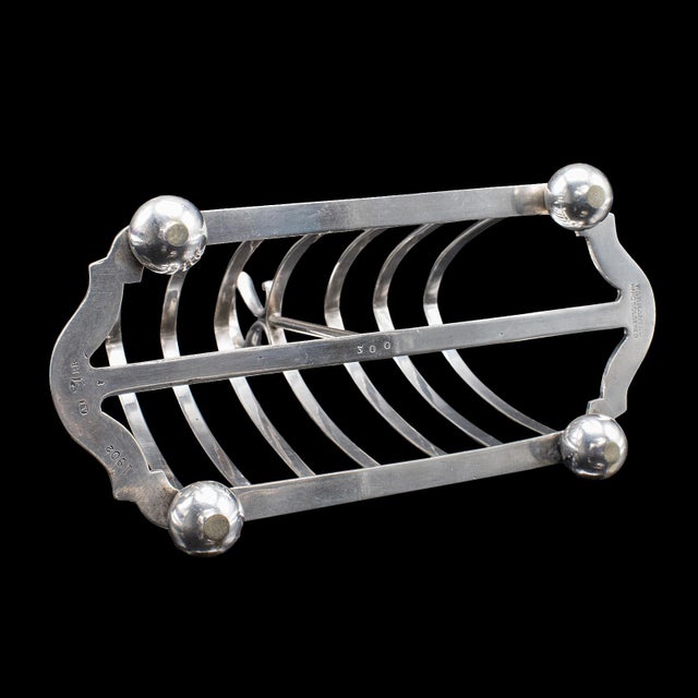 Silver Antique Toast Rack, English, Silver Plated, Breakfast Table Stand, Edwardian For Sale - Image 8 of 10