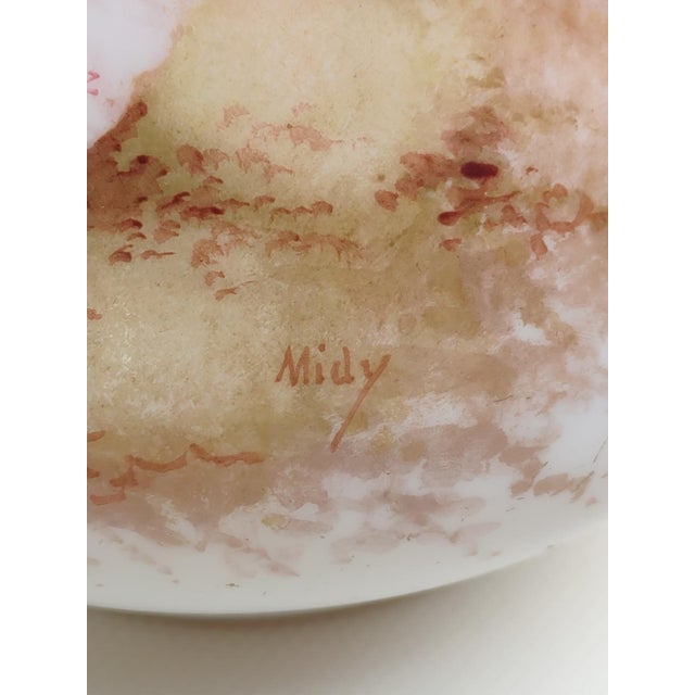 Soliflore Vase in Opaline Glass and Painting by Roger Chapelain Midy, 20th Century For Sale - Image 3 of 12