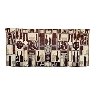 Sale!!! 60s Vintage Monumental Mid Century Modern Woven Abstract Bottles and Vases Cubist Wool Wall Hanging Tapestry Hungary For Sale