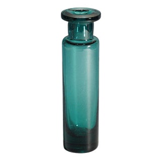 Vintage Petrol Colored Glass Vase by Ichendorfer Glassworks, 1960s For Sale
