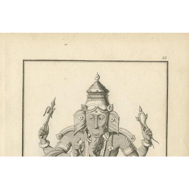 Title: 1806 Engraving: Ganesha as Pollear, Wisdom Deity in Hindu Mythology : This exquisite antique print, titled...