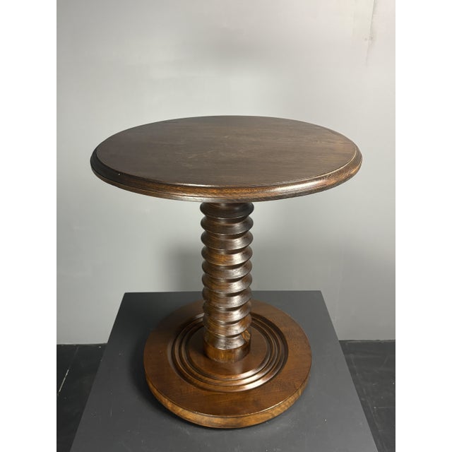 Stunning French side table from the 1940s- 1950s constructed in brown oak. The bases are generally made of decommissioned...