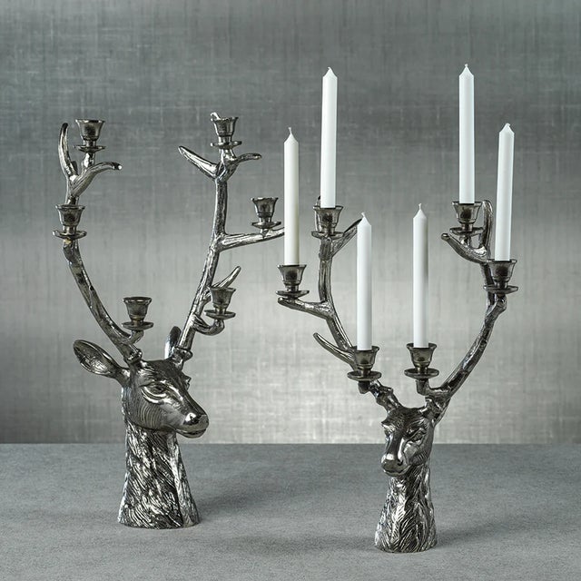 English Stag Head Six Tier Taper Candle Holder For Sale - Image 3 of 3
