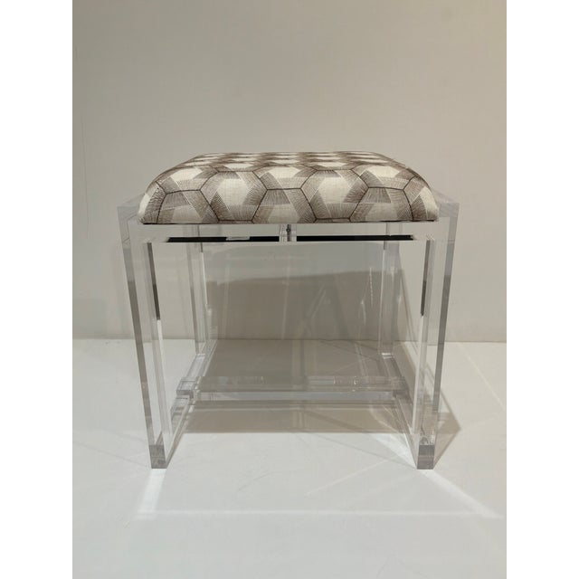 Modern Port 68 Glencoe Acrylic Honeycomb Bench For Sale - Image 3 of 5