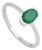 Minimalist 925 Sterling Silver Natural 0.83 Ct Oval Emerald Solitaire Ring Size 8 For Sale