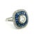 Art Deco Platinum 1 Carat Diamond Calibré Sapphire Target Ring, Size 6.75 For Sale - Image 14 of 14