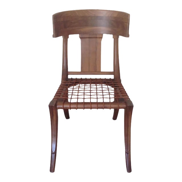 Mid-Century Modern Walnut Klismos Style Chair For Sale