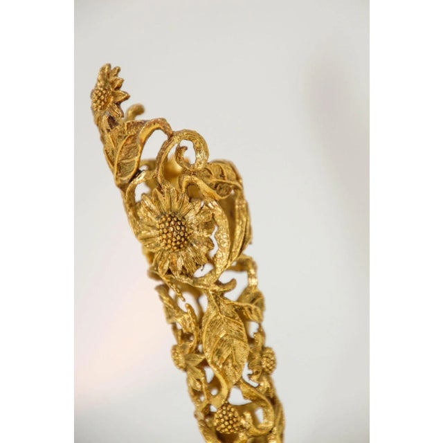 Vintage Matson Ormolu Gold Tone Metal Filigree Bud Vase Holder 1940's For Sale - Image 9 of 13