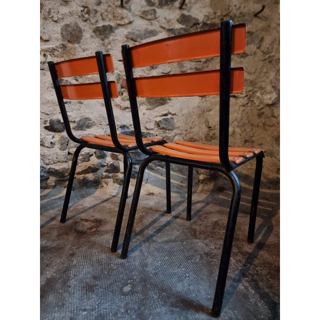 1960s Vintage French Industrial Stackable School Chairs, 1960s, Set of 4 For Sale - Image 5 of 14