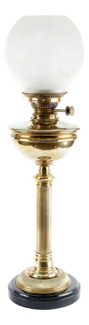 Antique Victorian Brass Oil Lamp, 1880