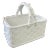 Glazed Ceramic Basket Cache Pot With Faux Bois Handle For Sale