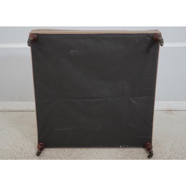 Large Tufted Leather Ottoman ~ Possibly Hancock & Moore For Sale - Image 12 of 12