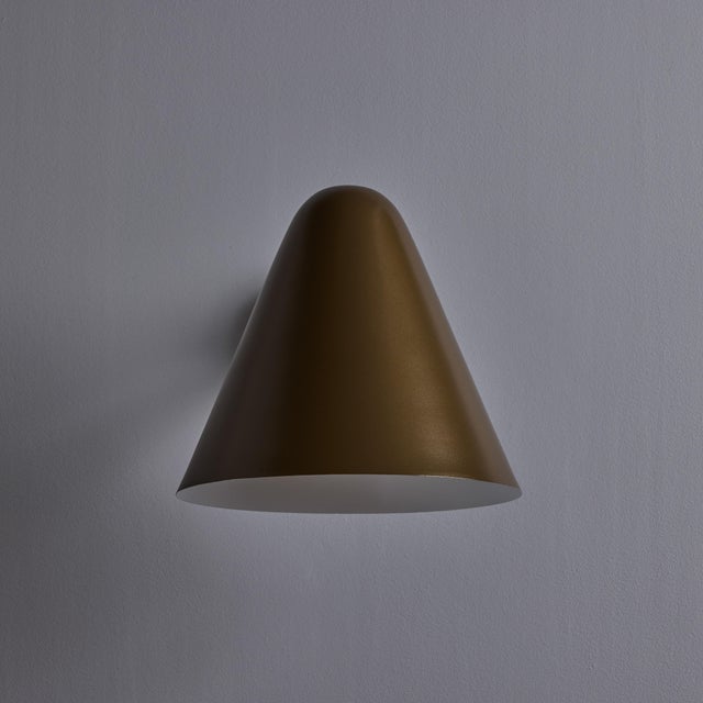 Mid-Century Modern 'ZuZu' Brown Painted Brass Wall Sconce in the Style of Jacques Biny For Sale In Los Angeles - Image 6 of 9