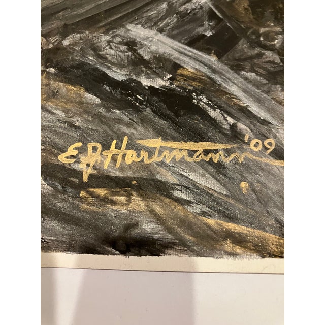 Original approx 12 x 18.5 painting on paper signed bottom left Unframed (1 inch tear bottom right would be covered by...