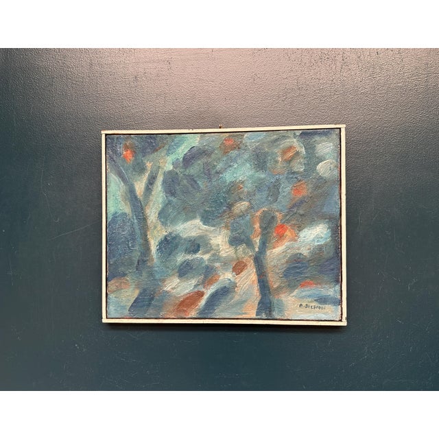 Bengt Delefors, Blue Composition, 1950s, Oil on Canvas, Framed For Sale - Image 15 of 18