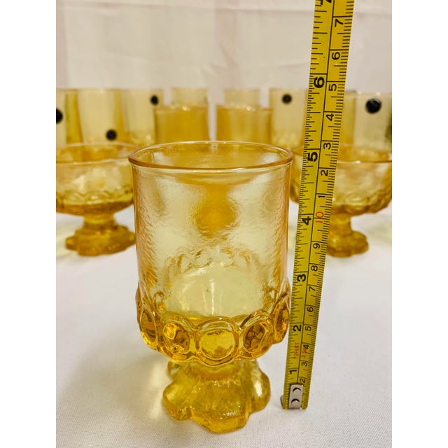 Glass Vintage Franciscan Canary-Yellow Brutalist Glasses- 19 Pieces For Sale - Image 7 of 13