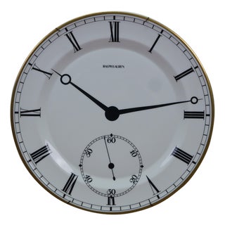 1980s Ralph Lauren Wedgwood Pocket Watch Clock Charger Serving Plate 13" For Sale