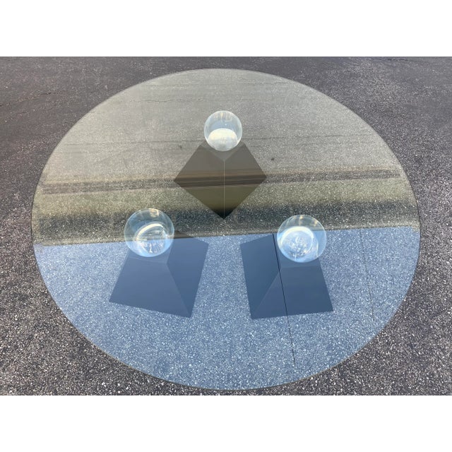 Black Postmodern Lucite Globes Coffee Table For Sale - Image 8 of 11