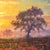Field of Memories captures a vibrant landscape bathed in the warm glow of a setting sun, where lush poppies blanket the...