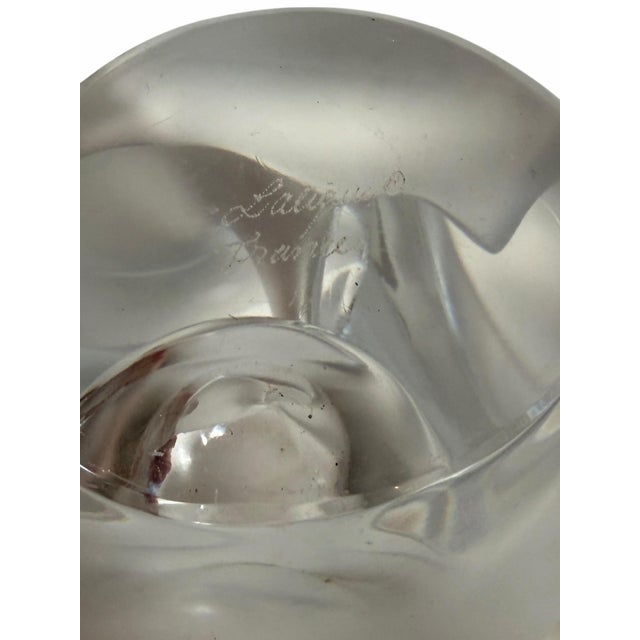 Lalique Lovebird French Crystal Vase With Flower Frog For Sale In Los Angeles - Image 6 of 7