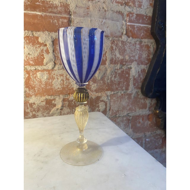 Mid-Century Modern 1970s Italian Handcrafted Murano Blue Glass For Sale - Image 3 of 7