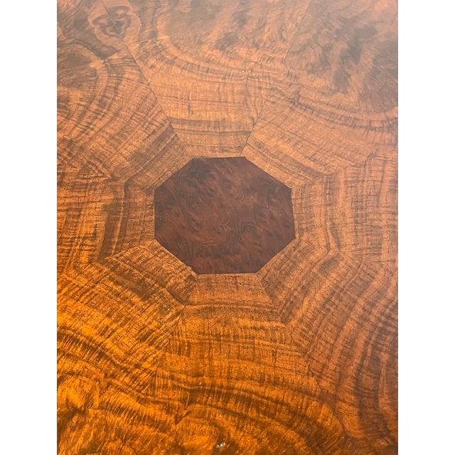 Rococo Revival Carved Walnut & Burl Octagonal Accent Table For Sale - Image 4 of 16