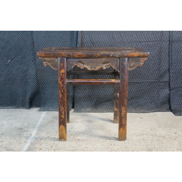 Mid-20th Century Chinese Ming Style Elm Altar Wine Table Hall Console 35" For Sale - Image 6 of 18
