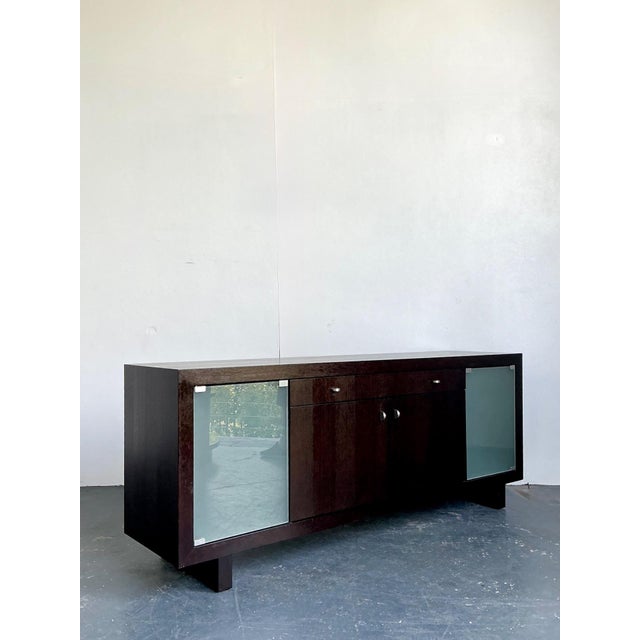 Vintage Frosted Glass Door Ebony Sideboard For Sale - Image 14 of 15