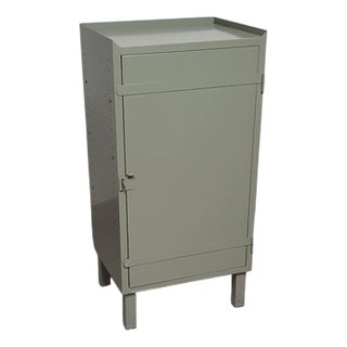 Small Industrial Gray Metal Workshop Cabinet For Sale