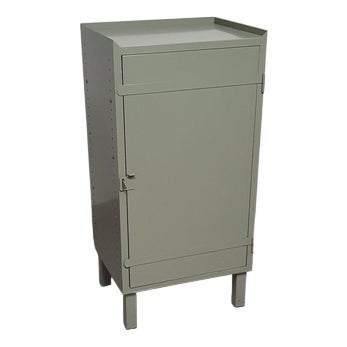 Small Industrial Gray Metal Workshop Cabinet For Sale