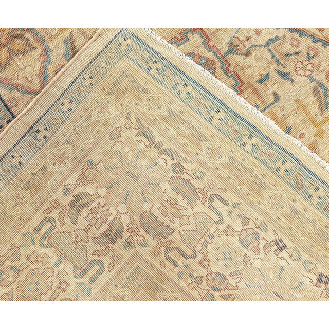 Camel Antique Turkish Hereke Rug For Sale - Image 8 of 8