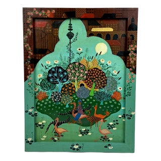 Anita Büscher-Harling, Luisenpark, Fairy Tale Island in the Big City, 1970s, Oil on Panel, Framed For Sale