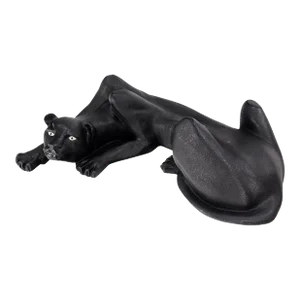 Large Coffee Table Sculptural Base of a Panther Large Black Cat Mid Century