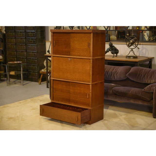 Vintage Oak Secretaire, 1980s For Sale - Image 11 of 15