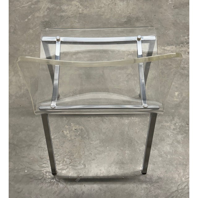 Cb2 Chrome and Lucite Side Chair For Sale - Image 11 of 17