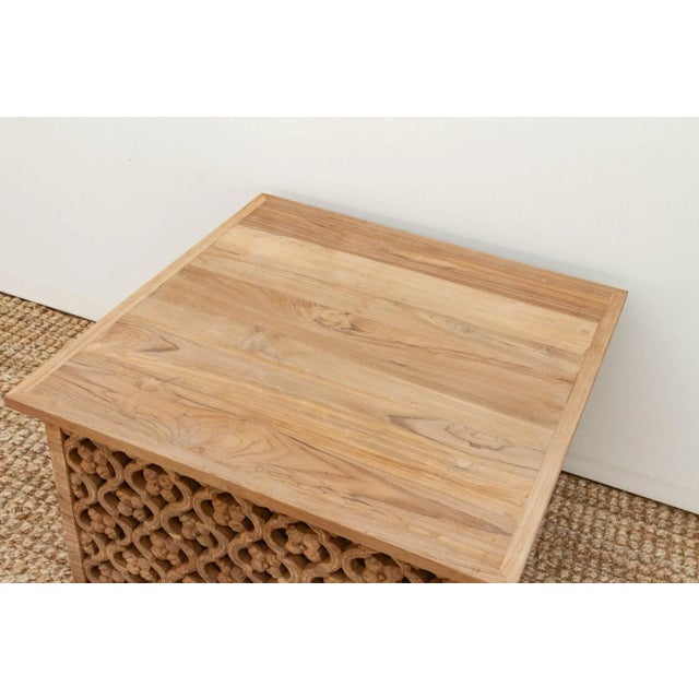 Mid-Century Modern Small Mid-Century Style Floral Jali Coffee Table For Sale - Image 3 of 8