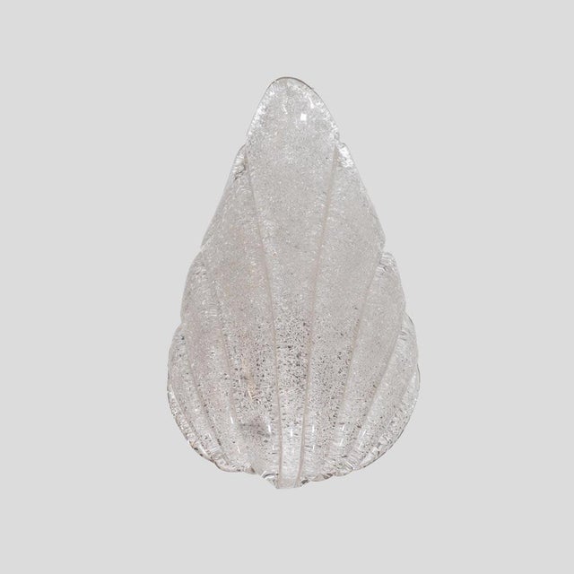 Italian Leaf-Shaped Glass Wall Lights, 1950s, Set of 2 For Sale - Image 3 of 6