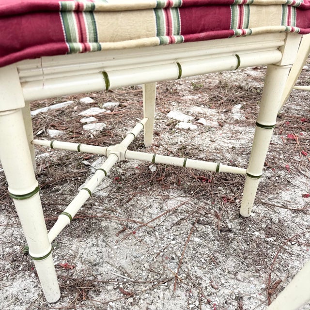 Vintage Coastal Faux Bamboo Dining Chairs - Set of 4 For Sale - Image 11 of 12