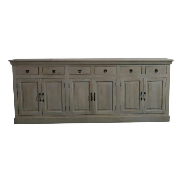 Modern Country Farmhouse Rustic Driftwood Credenza For Sale