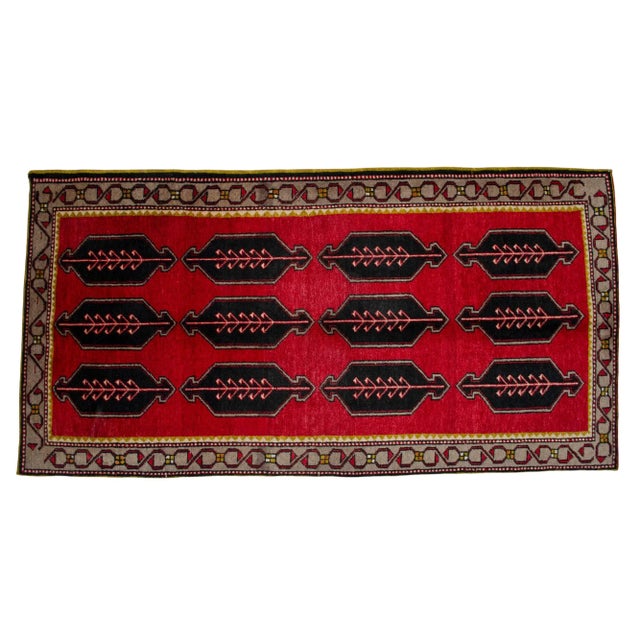 Textile 1960s Rug Hand Knotted Turkish Area Rug - 40'' X 79'' For Sale - Image 7 of 11