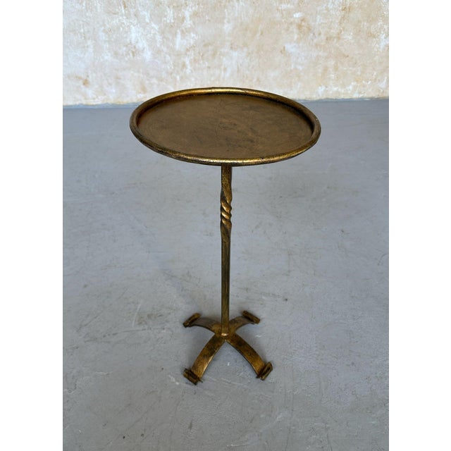 Small Gilt Iron Drinks Table on a Four Footed Base For Sale In New York - Image 6 of 12