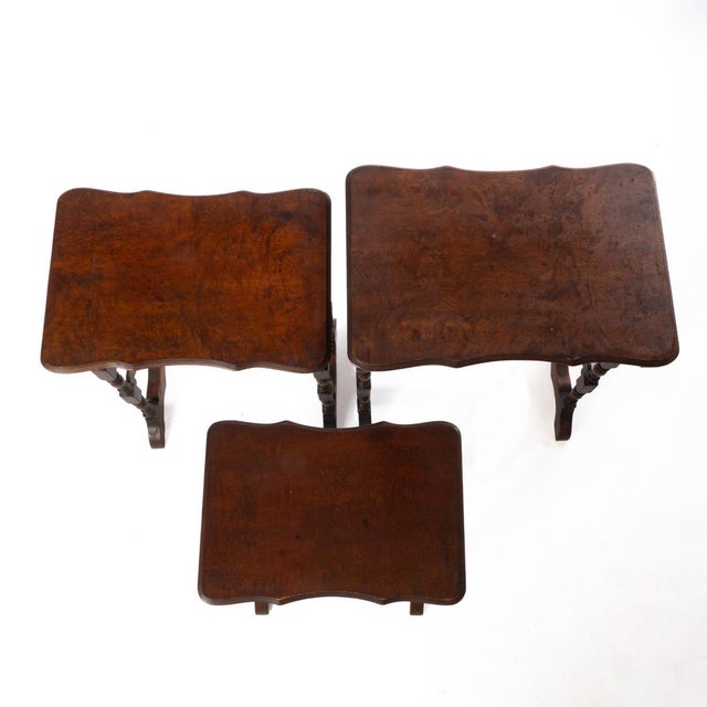 Brown Late 19th Century Walnut Nesting Tables For Sale - Image 8 of 17