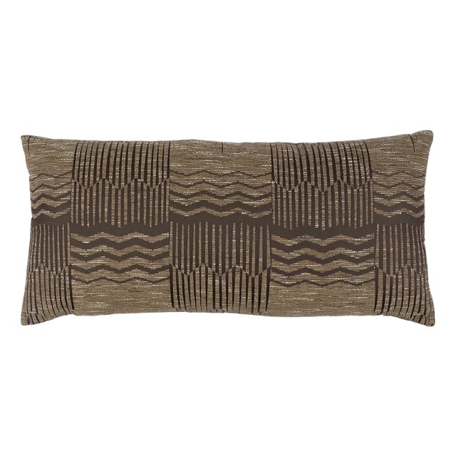 Schumacher El Dorodo Lumbar Pillow In Bronze For Sale